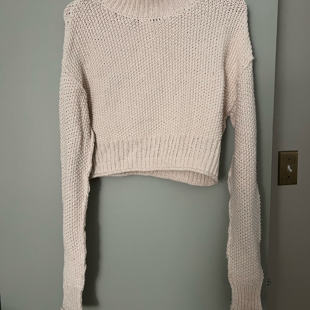 Free People Cream Turtleneck Sweater